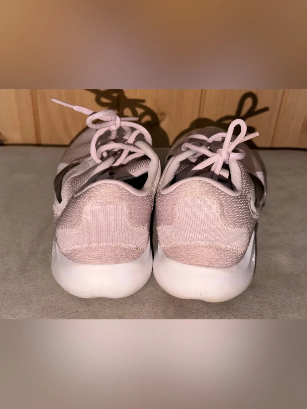 Nike Light Pink and Black Mesh Athletic Sneakers